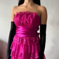 Pink Elegant Fashion Long Exquisite Lace Layered Princess Lace Ruffle prom dress Evening Dress Party Dress nv3747