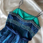 💙Gorgeous and unique blue and green beaded ombre long chiffon prom dress nv5381