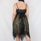 Brown Floral V-Neck Spaghetti Strap Short Chiffon Homecoming Dress Birthday Party Dress nv4976
