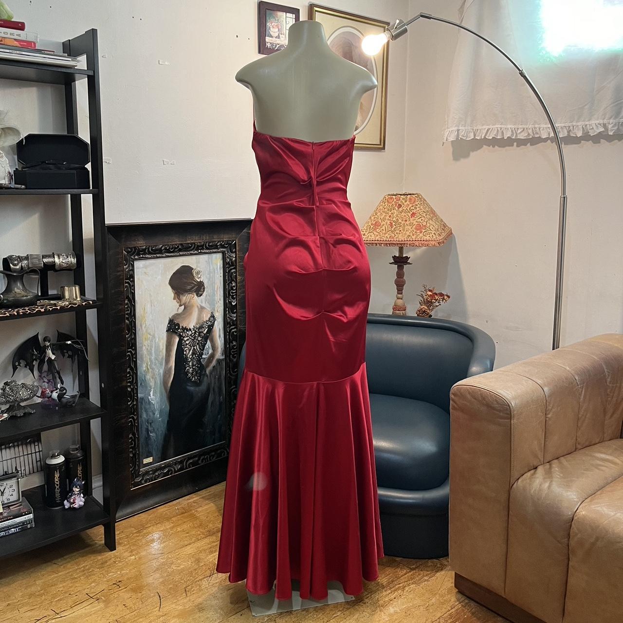 Red vintage fashion elegant long satin prom dress evening gown party dress nv3666