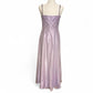 Robe de bal rétro en mousseline de soie, longue, violet lavande, exquise, bretelles spaghetti, perles, NV5411