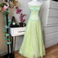 Green floral vintage ball gown long tulle formal fairy ball gown evening dress party dress nv4246