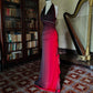Burgundy retro gradient fashion elegant exquisite beaded sling long chiffon ball gown, evening dress, party dress nv3717