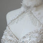 Elegant white exquisite beaded long tulle spaghetti strap prom dress wedding dress nv5318
