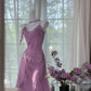 Enchanting Purple Chiffon Beaded Mermaid Prom Dress nv5357