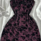 NiceVestidos-Purple/Brown Floral Short Chiffon Homecoming Dress Hoco Dress nv5490