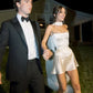 (Including scarf) Ivory off-the-shoulder fashionable short satin homecoming dress birthday party dress nv5278