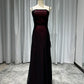 Burgundy Vintage Fashion Elegant Bodycon Spaghetti Strap Long Tulle Satin Formal Women's Ball Dress Evening Dress Party Dress Prom Dress nv3929