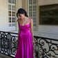 Charming Spaghetti Strap A-Line Ball Gown Evening Dress Corset Hot Pink Maxi Dress Long Ball Gown nv1711
