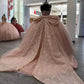pink butterfly tulle beaded quince RA dress evening ball gown nv2685