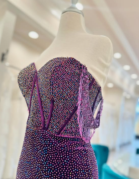 Purple shiny fashion off-shoulder short sequin homecoming dress prom evening dress party dress nv1245