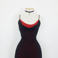Black fashion red spaghetti strap ruffles long Chiffon sleeves elegant long chiffon ball gown evening dress party dress nv3548