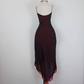 Black fashion red spaghetti strap ruffles long Chiffon sleeves elegant long chiffon ball gown evening dress party dress nv3548