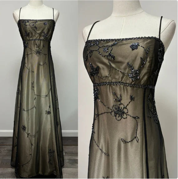 Gorgeous Vintage Ombre Beaded Long Tulle Satin Ball Gown Evening Dress Party Dress nv3976