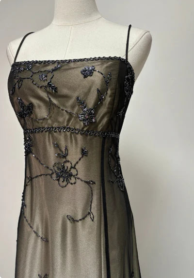 Gorgeous Vintage Ombre Beaded Long Tulle Satin Ball Gown Evening Dress Party Dress nv3976