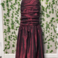 Burgundy Retro Fashion Elegant Spaghetti Strap Long Satin Formal Prom Dress Party Dress Evening Gown nv3632