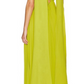 Yellow green fashion simple elegant tube top off shoulder long chiffon ball gown party dress evening dress with scarf nv2420
