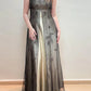 Brown Elegant Fashion Exquisite Spaghetti Strap Long Tulle Ball Gown Evening Dress Party Dress Prom Dress nv3978