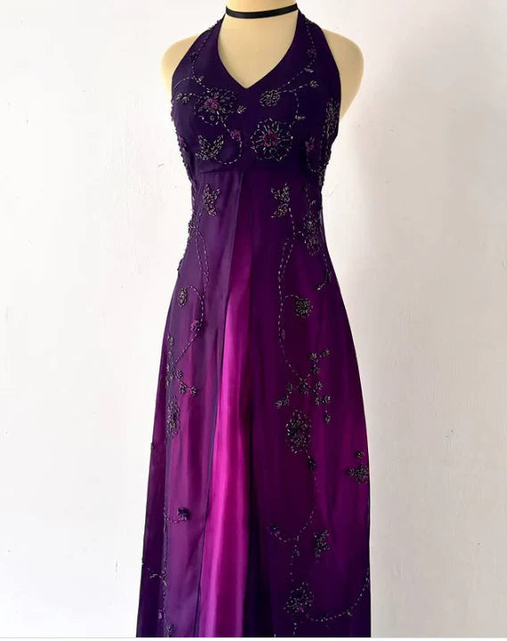 Purple Elegant Fashion Exquisite Strap Long Tulle Ball Gown Evening Dress Party Dress Prom Dress nv3977