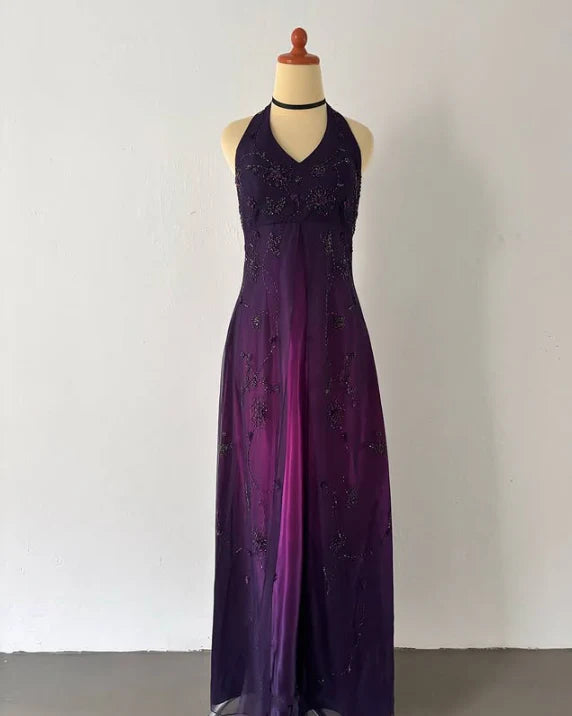 Purple Elegant Fashion Exquisite Strap Long Tulle Ball Gown Evening Dress Party Dress Prom Dress nv3977