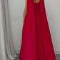 Red elegant off-shoulder long chiffon ball gown evening dress wedding guest dress nv2617