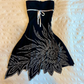 Black Floral Beaded Short Satin Homecoming Dress Birthday Dress Prom Dress nv4507
