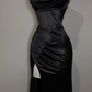 Orange Sexy Elegant Fashion Long Satin Party Dress Evening Gown Prom Dress nv4591