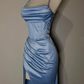 Orange Sexy Elegant Fashion Long Satin Party Dress Evening Gown Prom Dress nv4591