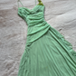 Green sequin floral elegant long chiffon party dress evening gown ball gown nv4594
