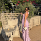 Purple Fashion Elegant Strap Long Chiffon Ruffle Ball Gown Evening Dress Party Dress nv3492