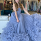 Strapless Tulle Long Ball Gown, A-Line Evening Gown nv1333