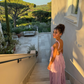 Pink Chiffon Sweet Dreamy Starfish Decorated Maxi Dress Long Evening Dress Party Dress nv2690