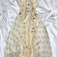 Cream Yellow Beaded Floral Short Chiffon Prom Dress Evening Dress Party Dress nv5134