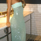 Green/Silver/burgundy tube top elegant sexy sequin dress ladies prom dress evening dress party dress nv5257
