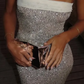 Green/Silver/burgundy tube top elegant sexy sequin dress ladies prom dress evening dress party dress nv5257