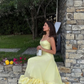 NiceVestidos--Light Yellow Spaghetti Strap Ruffled Hem French Elegant Midi Party dresses Evening Dress  NV5902