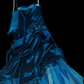 NiceVestidos-_Vintage Deep Sea Blue Satin 3D Floral Embroidered Sequin Court Style Ball Gown NV5913