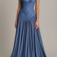 NiceVestidos - Robe de soirée longue en satin bleu NV5951