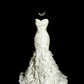 Robe sirène blanche bustier : taille froncée, volants superposés, style mariage civil NV6398