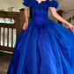Robe de bal rétro bleue brillante longue NV6440