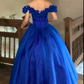Robe de bal rétro bleue brillante longue NV6440
