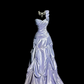 Robe de soirée longue rétro en satin violet ornée de perles exquises NV6612