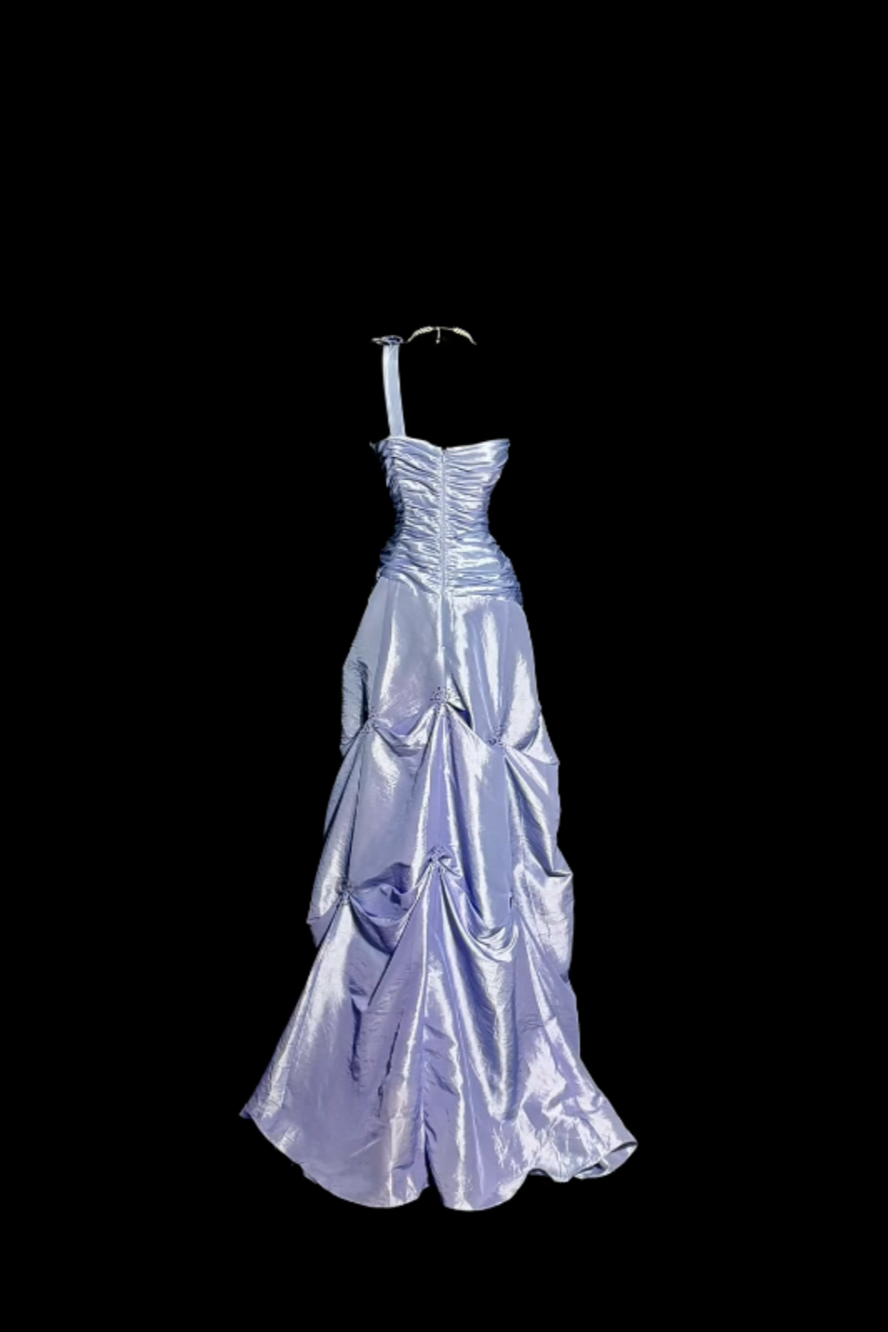 Robe de soirée longue rétro en satin violet ornée de perles exquises NV6612