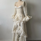 NiceVestidos - Robe de bal à manches longues, longue et exquise, en dentelle NV6031