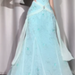 NiceVestidos - Robe de bal vintage, robe de soirée bleue élégante et raffinée, ornée de perles. NV5983