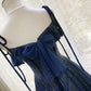 Dark blue tulle sequined long ball gown evening dress nv1912
