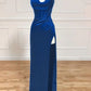 Red simple fashion sling tight spaghetti strap slit evening dress long prom dress graduation dress nv926