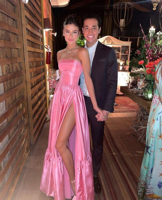 Pink Leg Split Prom Dress,Women Sexy Elegant Party Dresses nv1157