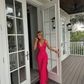 Sexy A line V neckline Sleeveless Party Dress Hot Pink Prom Dress nv1342