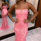 Spaghetti Straps Sequins Mermaid Prom Dress nv1356